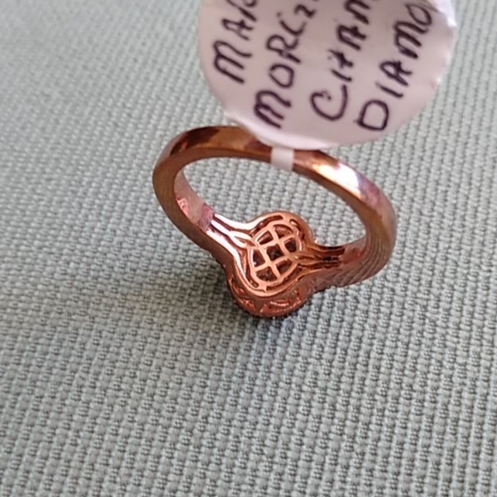 🌸 MARROPINO MORGANITE, CHAMPAGNE DIAMOND RING🌸 - Picture 5 of 5